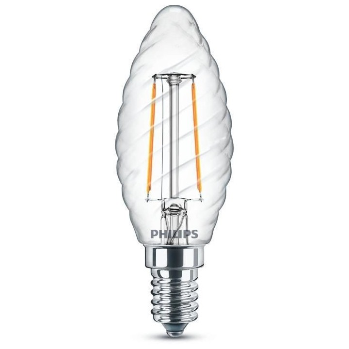 PHILIPS LED Classic 25W Flamme Torsadée E14 Blanc Chaud Non Dimmable