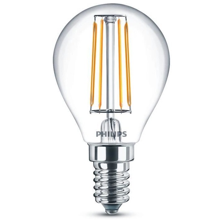 PHILIPS LED Classic 40W Sphérique E14 Blanc Chaud Non Dimmable