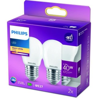 PHILIPS LED Classic 40W Sphérique E27 Blanc Chaud Dépolie Non Dimmab