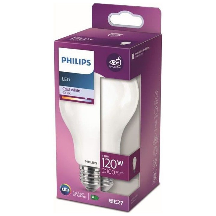 Philips Ampoule LED Equivalent 120W E27 Blanc froid Non Dimmable, verr