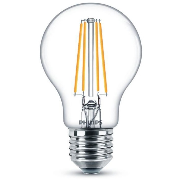 Ampoule standard LED PHILIPS Non dimmable - E27 - 60W - Blanc Chaud