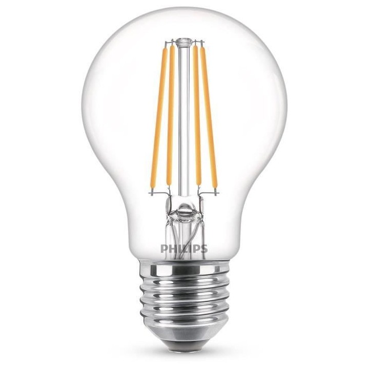 Ampoule standard LED PHILIPS Non dimmable - E27 - 60W - Blanc Chaud