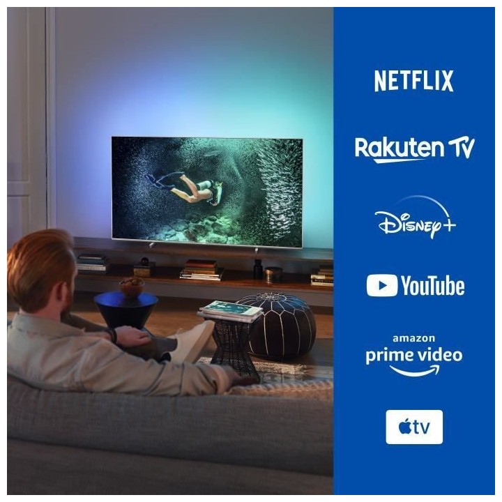 PHILIPS 43PUS7956 TV LED UHD 4K 43 (108cm) - Ambilight 3 côtés - And