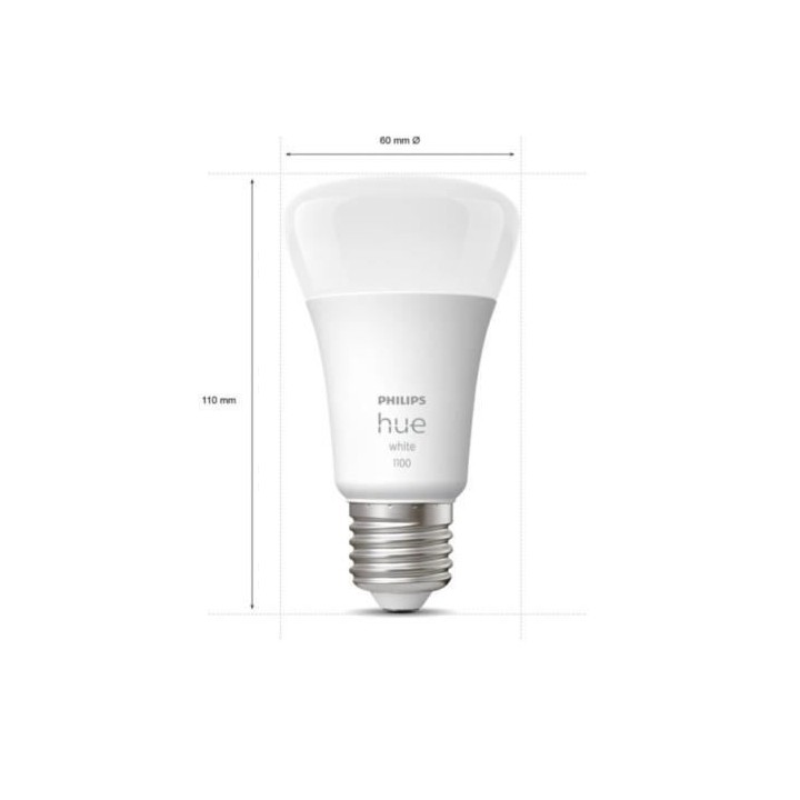 PHILIPS Hue White - Kit de démarrage ampoule LED connectée - 9,5W -