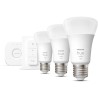 PHILIPS Hue White Kit de démarrage ampoule LED connectée 9,5W - E27 x3 et télécommande Hue