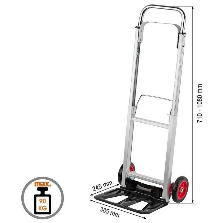 Diable en alu pliant 90 Kg MEISTER