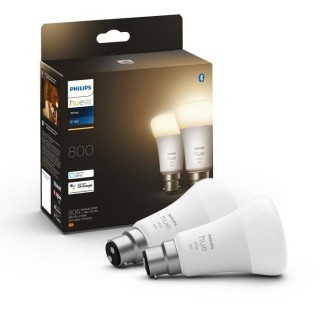 PHILIPS Hue White - Ampoule LED connectée 9,5W - B22 - Compatible Blu
