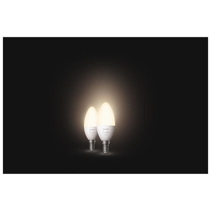 PHILIPS Hue White - Ampoules LED connectées E14 - Compatible Bluetoot
