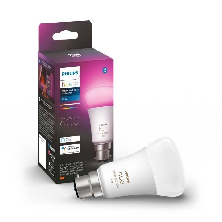 PHILIPS Hue White and Color Ambiance - Ampoule LED connectée 10W - B2