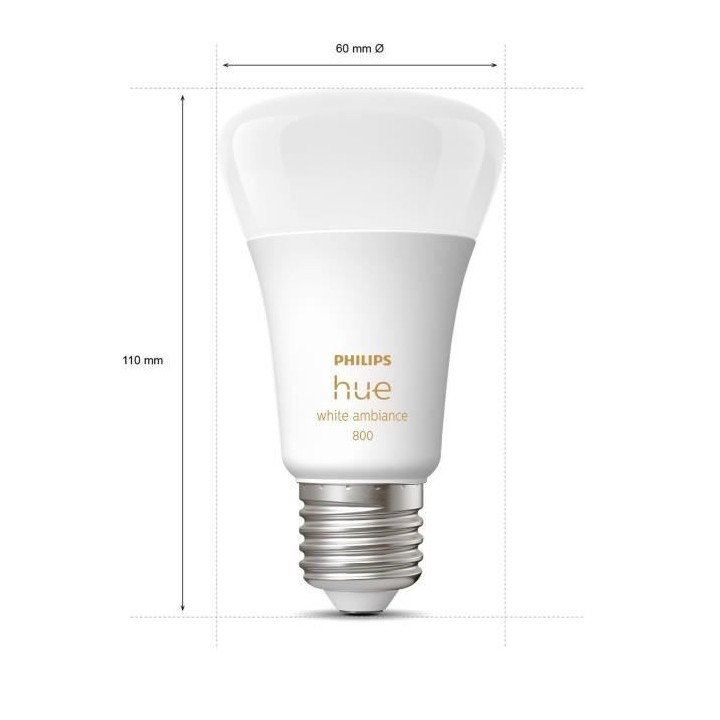 PHILIPS Hue White Ambiance - Ampoules LED connectées E27 - Compatible