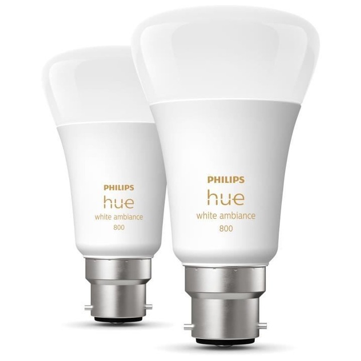 PHILIPS Hue White Ambiance - Ampoule LED connectée 10W - B22 - Compat