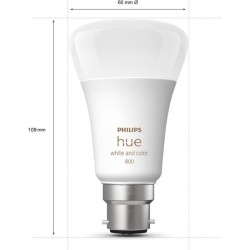 PHILIPS Hue White & Color Ambiance - Ampoule LED connectée 10W - B22 - Compatible Bluetooth - Pack de 2