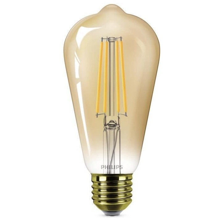 PHILIPS Ampoule LED Edison Vintage Filament E27 - 50W Claire Ambrée -