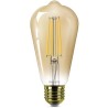 PHILIPS Ampoule LED Edison Vintage Filament E27 - 50W Claire Ambrée - Compatible Variateur - Verre