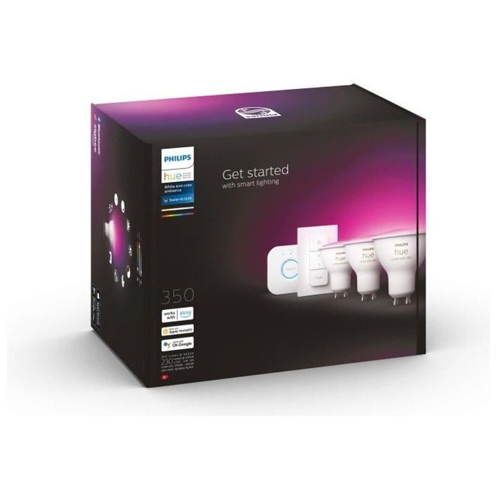 PHILIPS White & Color Ambiance Kit de démarrage ampoule LED connecté