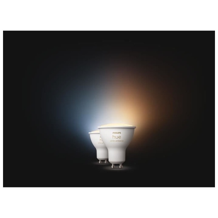PHILIPS Hue White Ambiance Ampoules LED connectées GU10 Compatible Bl