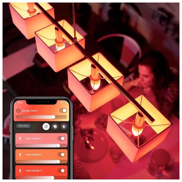 PHILIPS Hue White & Color Ambiance - Ampoule LED connectée flamme E14