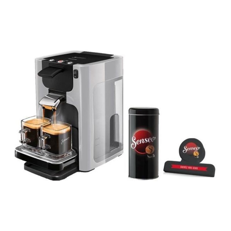 Machine a café dosette SENSEO Philips Quadrante HD7866/11 + Boîte de rangement dosettes + Pince fraîcheur, Booster d'arômes