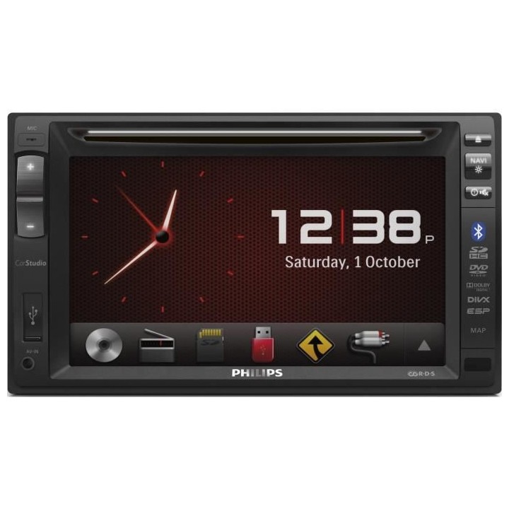 PHILIPS CED1910BT Lecteur DVD 2 Din USB Bluetooth Écran 6,2 - autorad