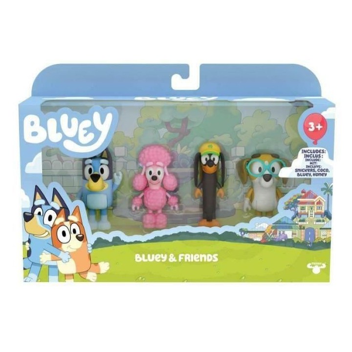 4 figurines des Amis de Bluey - MOOSE TOYS -