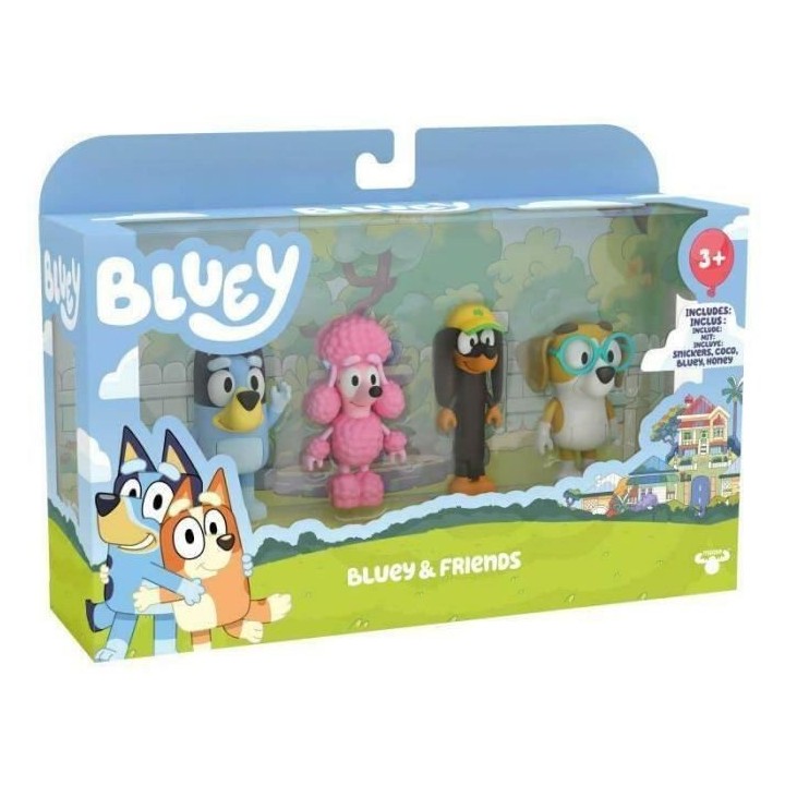 4 figurines des Amis de Bluey - MOOSE TOYS -