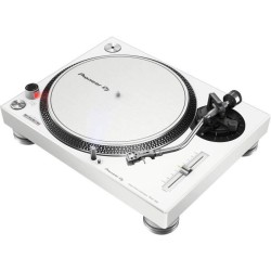 PIONEER PLX-500 Blanche - Platine vinyle a entraînement direct 3 vitesses (33-45-78 trs/min) avec pré-ampli intégré et port