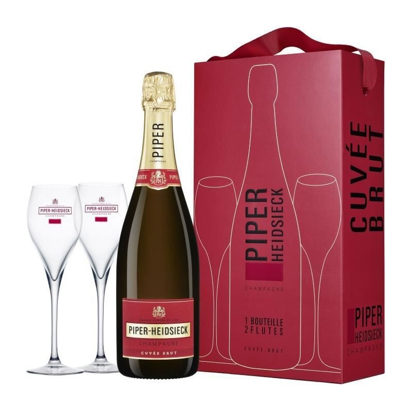 Champagne Piper Heidsieck Cuvée Brut Coffret 2 flûtes Brut - 75 cl