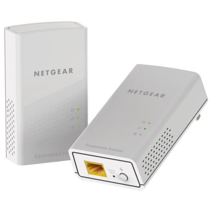 NETGEAR Pack de 2 CPL 1000 Mbit/s, 1 port Gigabit- Modele PL1000-100PE