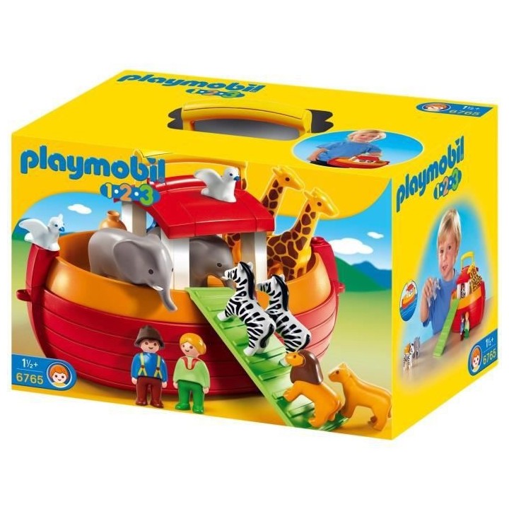 PLAYMOBIL - 6765 - PLAYMOBIL 1.2.3 - Arche de Noé transportable