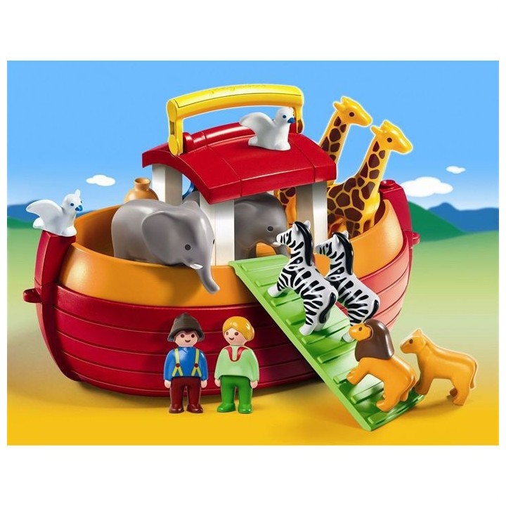 PLAYMOBIL - 6765 - PLAYMOBIL 1.2.3 - Arche de Noé transportable