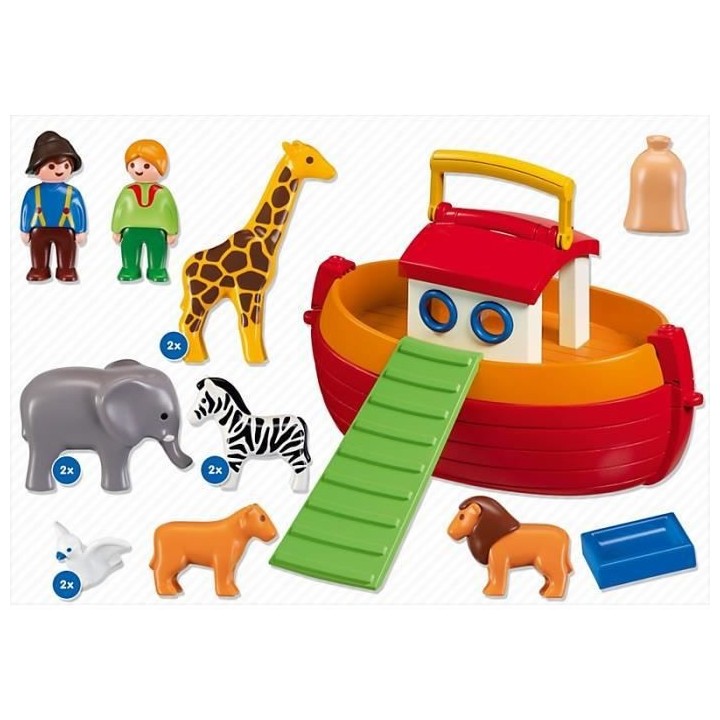 PLAYMOBIL - 6765 - PLAYMOBIL 1.2.3 - Arche de Noé transportable