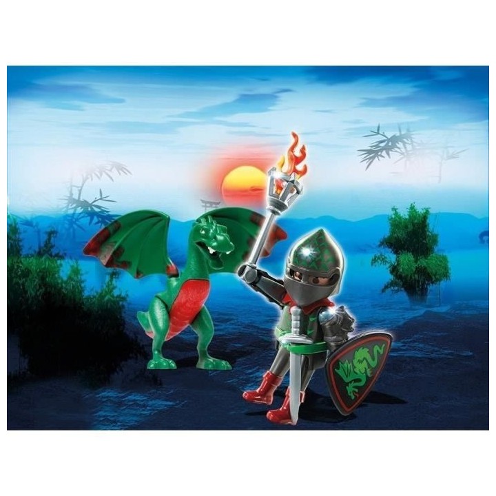 PLAYMOBIL - 6836 - oeuf de Pâques - Combattant avec dragon vert