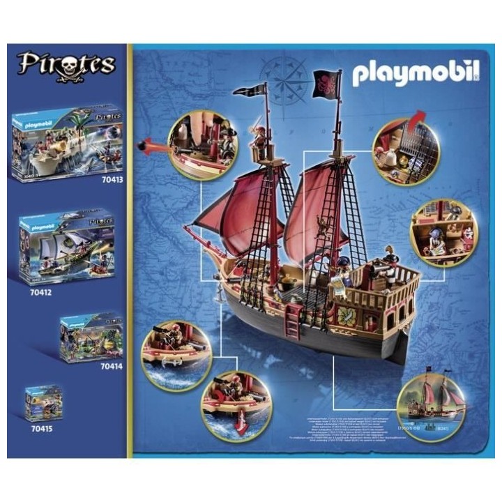 PLAYMOBIL 70411 - Les Pirates - Bateau pirates