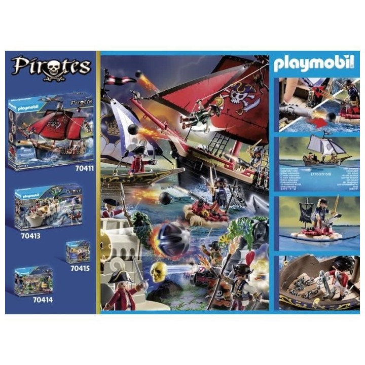 PLAYMOBIL 70412 - Les Pirates - Chaloupe des soldats