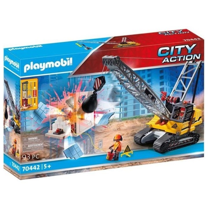 PLAYMOBIL - 70442 - Dragline avec mur de construction