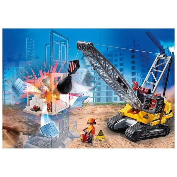 PLAYMOBIL - 70442 - Dragline avec mur de construction