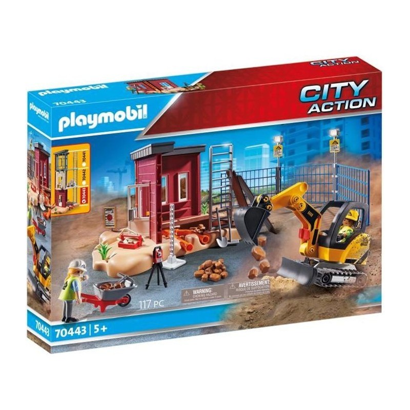 PLAYMOBIL - 70443 - Mini-pelleteuse et chantier