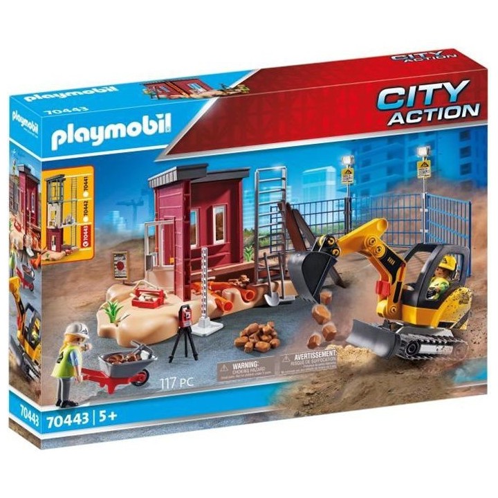 PLAYMOBIL - 70443 - Mini-pelleteuse et chantier