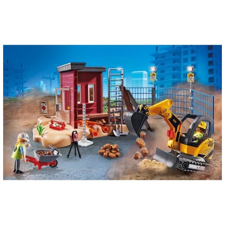 PLAYMOBIL - 70443 - Mini-pelleteuse et chantier