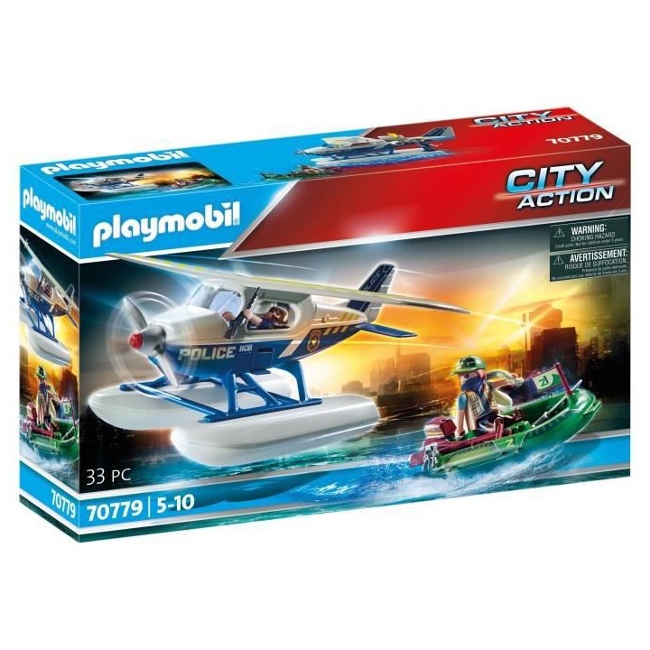 PLAYMOBIL - 70779 - Hydravion de police et bandit