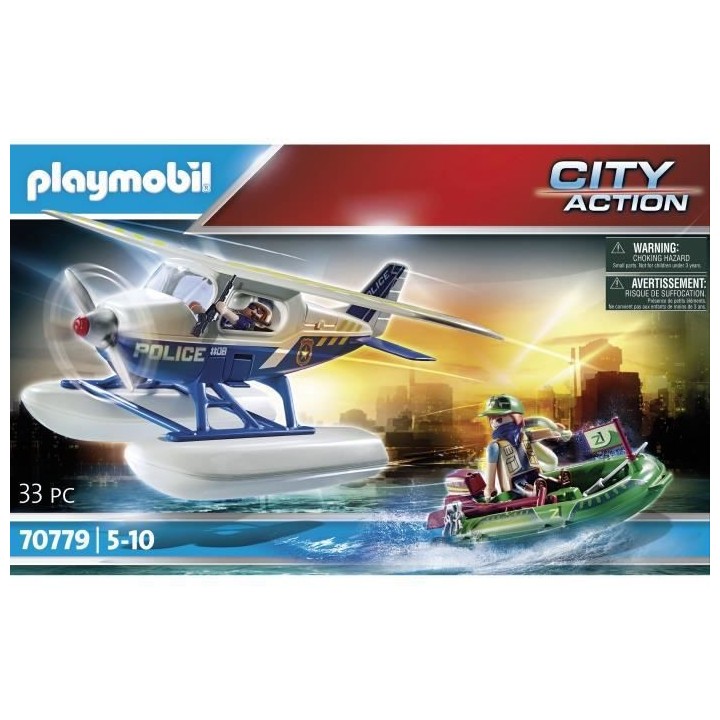 PLAYMOBIL - 70779 - Hydravion de police et bandit