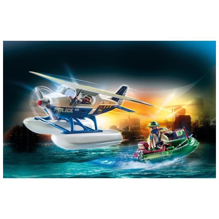 PLAYMOBIL - 70779 - Hydravion de police et bandit