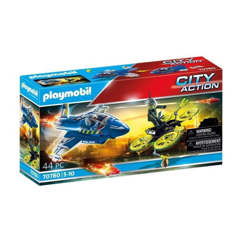 PLAYMOBIL - 70780 - Jet de police et drone