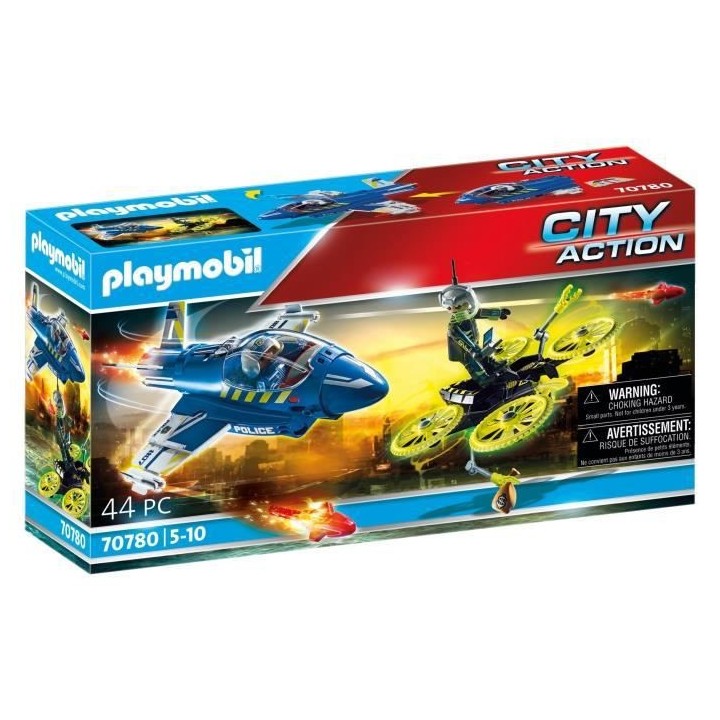 PLAYMOBIL - 70780 - Jet de police et drone