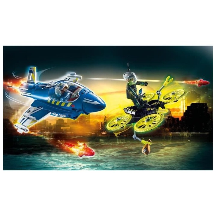 PLAYMOBIL - 70780 - Jet de police et drone