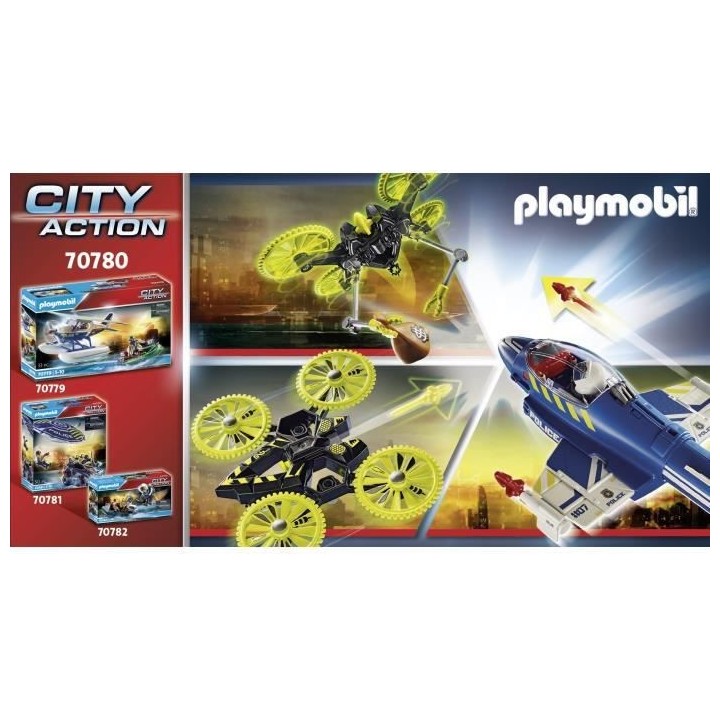 PLAYMOBIL - 70780 - Jet de police et drone