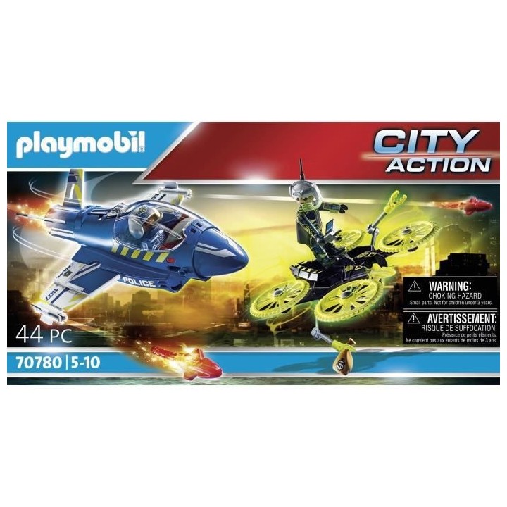 PLAYMOBIL - 70780 - Jet de police et drone