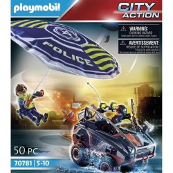 PLAYMOBIL - 70781 - Policier parachutiste et quad des bandits