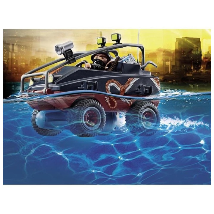 PLAYMOBIL - 70781 - Policier parachutiste et quad des bandits