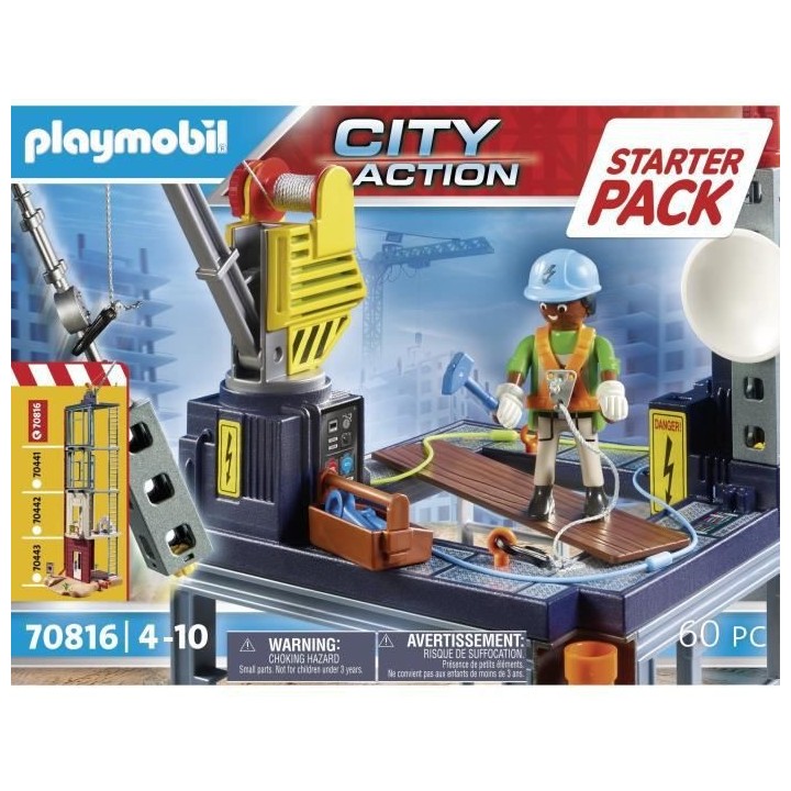 PLAYMOBIL - 70816 - Starter Pack Plateforme de construction